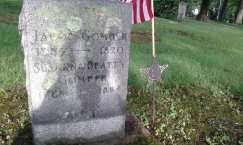 The grave of Jacob Gomber, co-founder of Cambridge, Ohio and veteran of the War of 1812